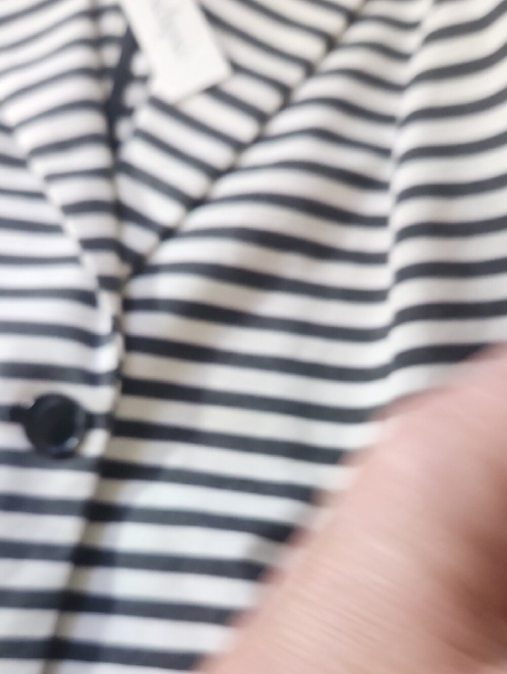 Catherine Malandrino Black and White Striped Single-Button Blazer - Picture 6 of 14